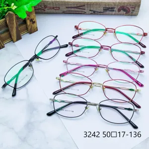 Elegant metal full-rim women's prescription optical glasses frames in multiple chic colors.