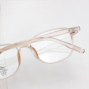 Minimalist translucent pink TR optical frame, vintage small frame anti-blue light glasses.