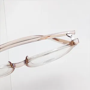 Vintage clear brown optical glasses frame for women and men, stylish small frame design.
