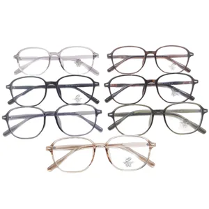 Stylish anti-blue light TR glasses frames for men and women, vintage small square optical eyewear.