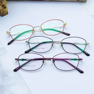 Women Optical Glasses Frame Metal Full Rim Oval Eyeglasses Frame Business Fashion Minimalist Eyewear For Women