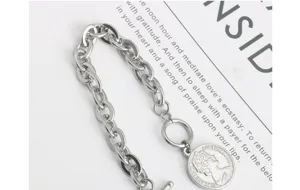 Vintagemunt hanger armband voor vrouwen trendy minimalistische hiphop polsketting sieraden