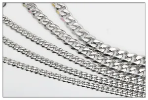 Catena Fai da Te in Acciaio Inossidabile Cuban Link per Collane Bracciali Creazione Gioielli Catena in Acciaio al Titanio Lucido Accessorio per Borse