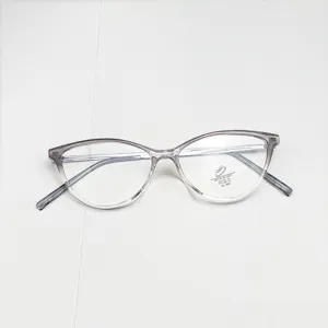 Cat-eye anti-blue light glasses with a stylish gradient grey frame for daily wear and screen protection.