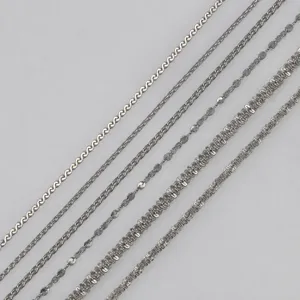 Catena Fai-da-te in Acciaio Inossidabile Minimalista per Creazione Gioielli Catena a Maglie O-Chain Tonalità Argento Accessori Semilavorati per Collana Bracciale