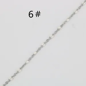 Cadena de cuentas esmaltadas DIY de acero inoxidable, detalle para hacer joyas.