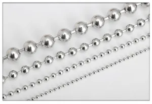 Cadena de cuentas de acero inoxidable collar detalle de cadena de persiana 2mm-8mm