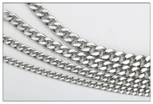 Collier en chaine gourmette en acier inoxydable pour homme et femme minimaliste accessoire