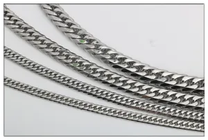 Catena a Maglia Barbazzale in Acciaio Inossidabile a Doppia Trama Rettifica a Sei Lati Cuban Link Fai-da-te Gioielli Accessori Per Collana Bracciale Borsa Uomo Donna