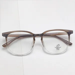 Monture de lunettes grand cadre dégradé marron TR anti lumière bleue optique pour femme homme