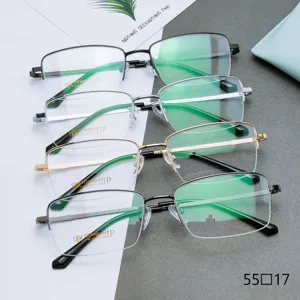 Montatura per Occhiali da Vista Uomo Business Semi Rimless in Titanio Occhiali Leggeri in Metallo