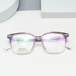 Lunettes anti-lumière bleue TR90, monture dégradée transparente style quotidien.