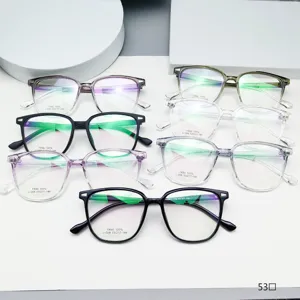 Lunettes anti-lumière bleue TR90 unisexe, monture carrée mode, multicolores.