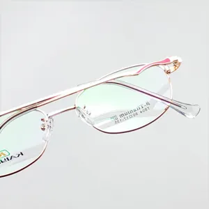 Klasika ovalika metallika gylia orasis gia gynaikes, elafro optiko titanio frame.