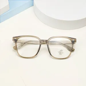 Retro large frame anti blue light optical glasses clear TR90 fashion eyewear for daily wear
