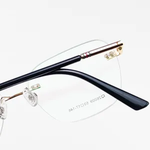 Herren rahmenlose Titan optische Brille Gestell ultra leicht klare Korrekturbrille