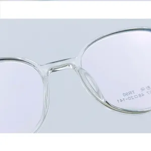 Clear round TR90 eyeglass frame, lightweight optical glasses frame for women and men daily wear.
