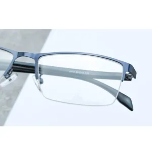 Montatura per occhiali da vista uomo semi-rimless minimalista dettaglio metallo