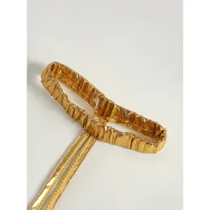Gold metallic leg garter strap shiny thigh ring sexy erotic lingerie fashion accessory