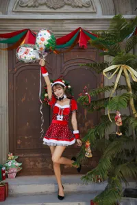 Women Christmas Cosplay Costume Sexy Red Dot Dress Holiday Party Outfit Holiday Attire