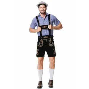 Traditional German beer festival costume set for men, featuring embroidered lederhosen.