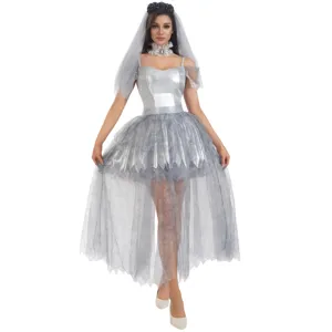 Halloween evil vampire ghost bride cosplay costume dress for women masquerade party