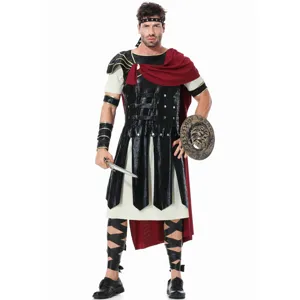 Mittelalterliches Antikes Römisches Spartanisches Krieger Kostüm Gladiator Uniform Halloween Party Cosplay Outfit Herren Krieger Rüstung Umhang Set