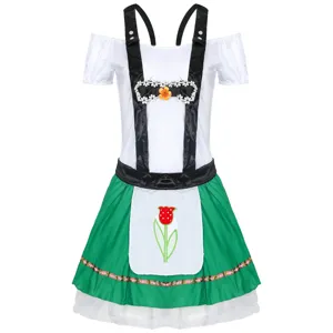 Γυναικεία Στολή Γερμανικού Oktoberfest Βαυαρικό Φόρεμα Dirndl Ρετρό Ανθικό Κεντημένο για Παραστάσεις Σκηνής Πάρτι Γυναικών