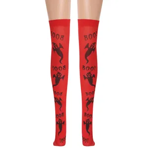 Rote BOO Geist Halloween Overknee Socken Kostuem Strumpfwaren fuer Damen Party Feier