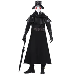 Pestmeester Kostuum Voor Heren Halloween Cosplay Middeleeuws Steampunk Donker Gewaad Met Wit Snavelmasker Set Outfit