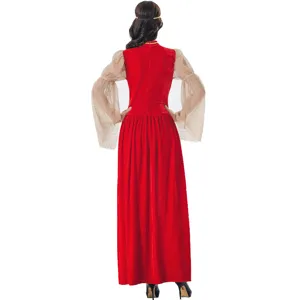 Renaissance mittelalterliches rotes Samt langes Kleid Damen Vintage gotisches Halloween Kostüm