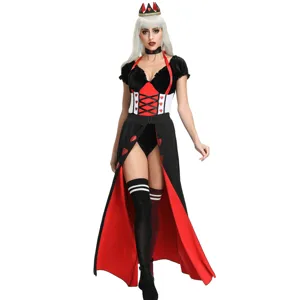 Déguisement reine de cœurs princesse médiévale cosplay tenue pour fête d'Halloween femme