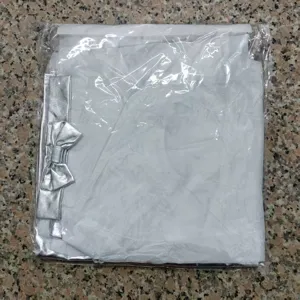 Detailansicht des silbernen metallischen Cosplay-Kostümsets mit passender Schleife.