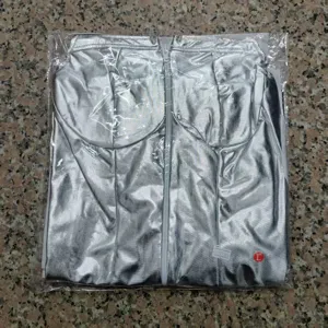 Silbernes metallisches COS Kostüm Raumfahrer Alien Performance Outfit glänzendes Partykleid