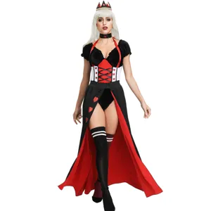 Costume reine de coeur femme robe cosplay princesse medievale pour fete de halloween