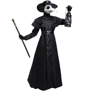 Medieval steampunk plague doctor costume for adult Halloween cosplay and theatrical stage performance.