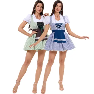 German Oktoberfest dirndl dress for women, traditional Bavarian beer festival cosplay costume.