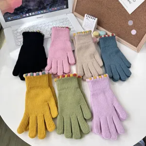Winter Warm Touch Screen Knit Gloves Women Men Couples Solid Color Fingerless Cycling Gloves Outdoor Thermal Gloves