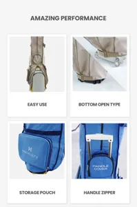 Borsa da viaggio per golf impermeabile con custodia e apertura inferiore per mazze