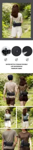 Running waist pack with water bottle holder, multi-functional fitness hiking belt bag for couple