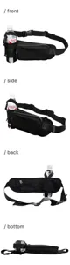 Multi-functional sports water bottle waist bag running fitness fanny pack in durable black design.