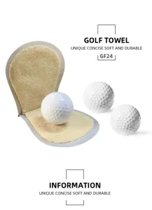 Golf ball cleaner detail shot, showing soft beige plush lining and white golf balls for cleaning.
