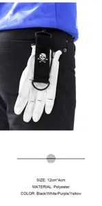 Golf Handschuh Klettverschluss Reinigungstuch Polyester schwarz weiss gelb 12x4cm