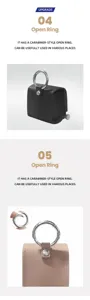 Portable leather golf ball pouch with carabiner open ring design for outdoor sports.