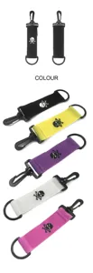 Golf Handtuch Schlaufe mit Haken und D-Ring, besticktes Totenkopf Design, verschiedene Farben.