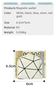 Magnetische Geldbörse minimalistisches geometrisches PU-Leder Geldklammer Kartenhalter
