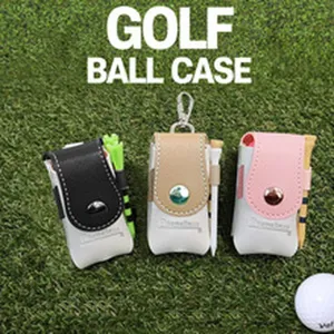Tragbare Golfballtasche mit Tee-Halter, Mini-Leder-Golftasche für Outdoor-Sportarten.