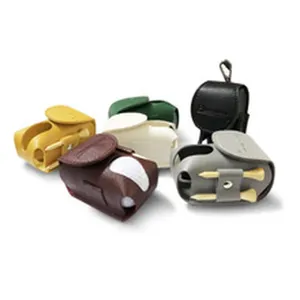 Leder Golfballhalter Tasche mit Tees Set, tragbares mehrfarbiges Golf Aufbewahrungszubehör.