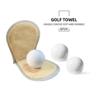 Portable Golf Ball Cleaner Pouch Microfiber Golf Cleaning Towel With Clip PU Leather Square Club Wipe Pockets Washer Sport Accessory