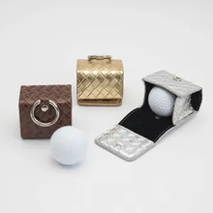Stilvolle tragbare gewebte Leder Golfballtasche Etui mit Golfbällen für Outdoor Sport.